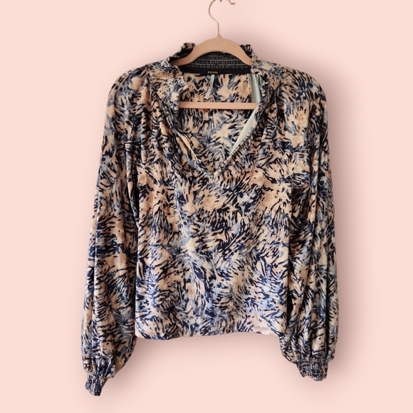 FREE People | EUC Go Get Em Top Blouse Crushed Velvet Size S - Picture 1 of 11